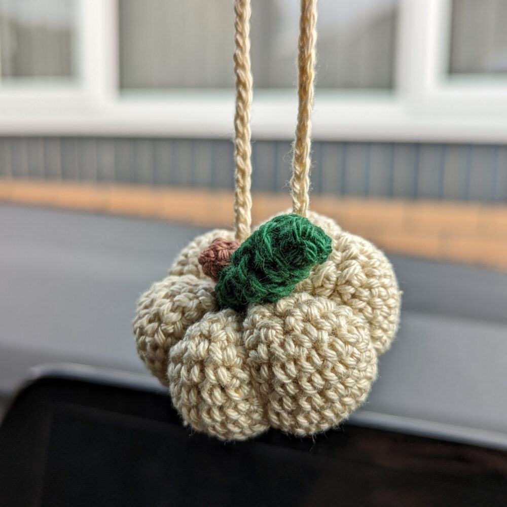 Halloween Pumpkin Car Charm (White)