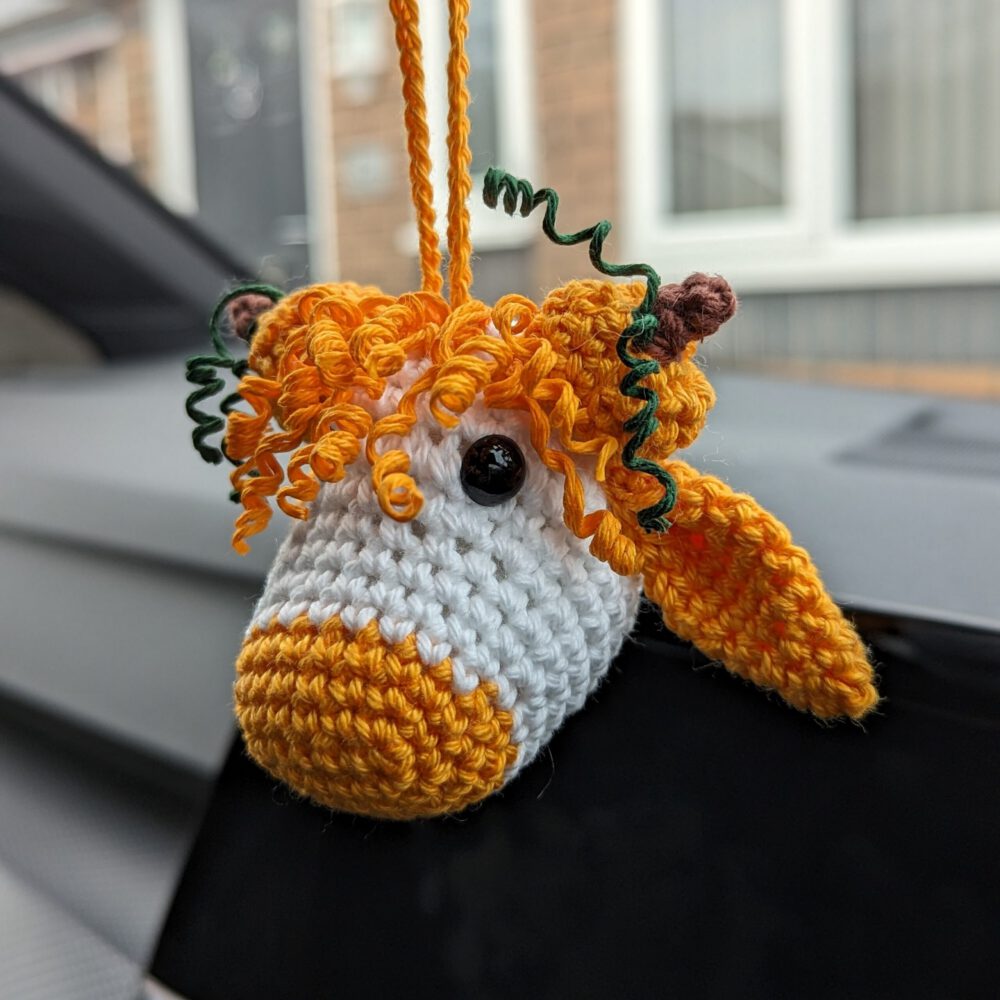 Pumpkin Highland Cow Car Charm